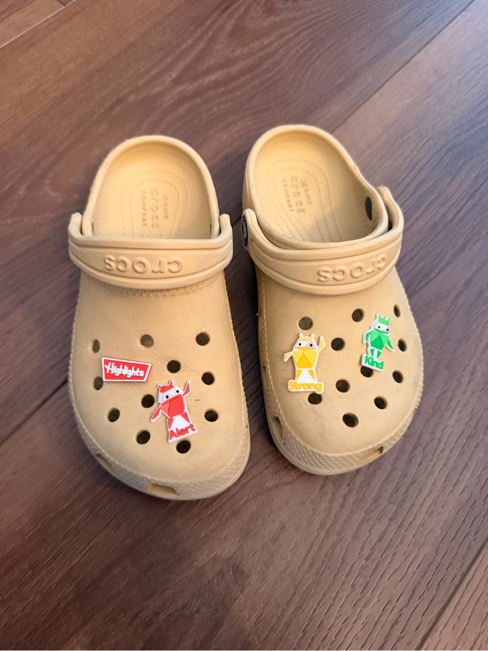 CROCS Kids Clog in Tan with Decorative Jibbitz